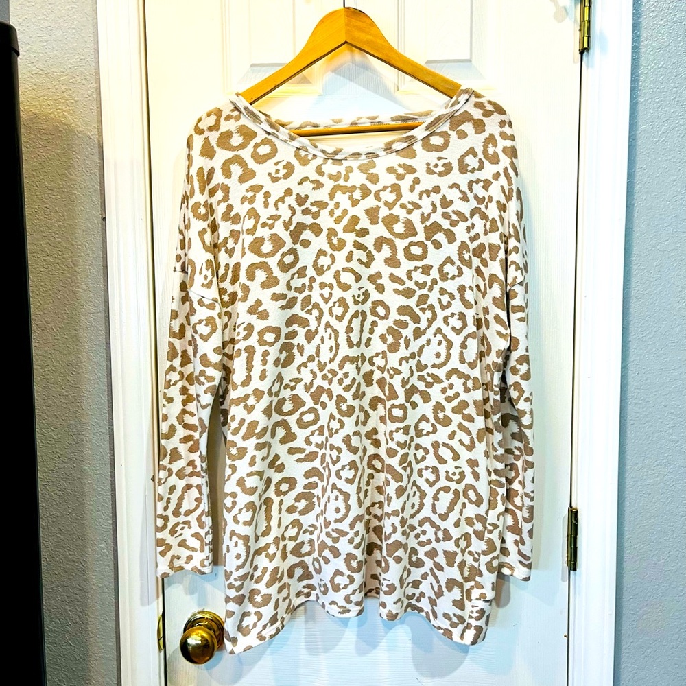 First Love big leopard print shirt.  Size M. Great condition.